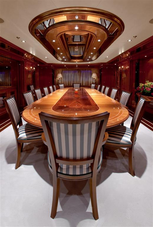 Corporate yacht charter formal dining