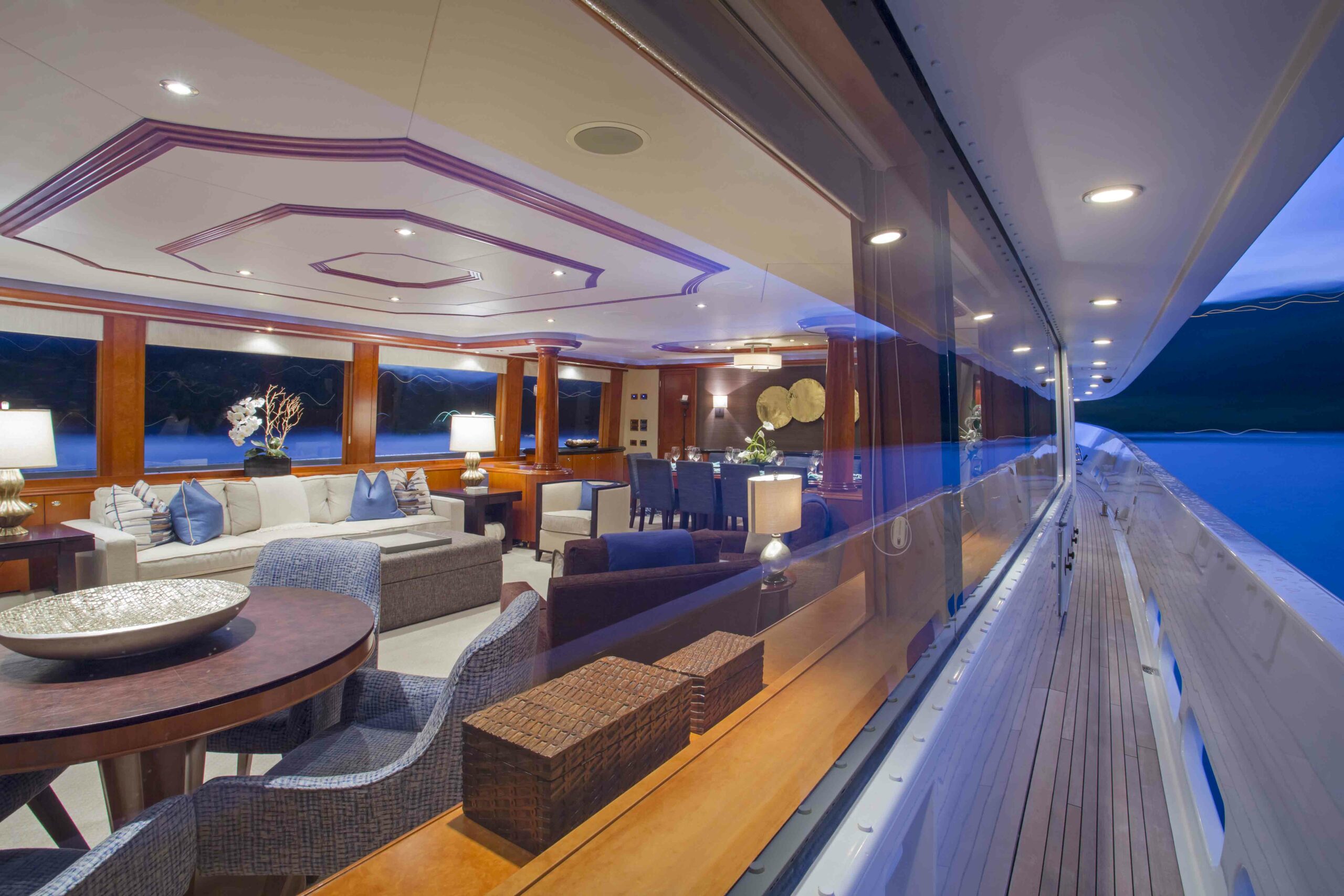 The Sidedeck on Arioso a 130-ft Westport in St Thomas.