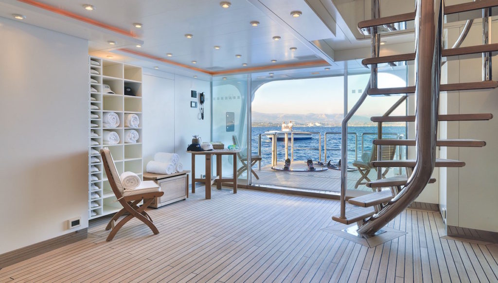 Mega yachts for sale like NATITA always have wellness centers