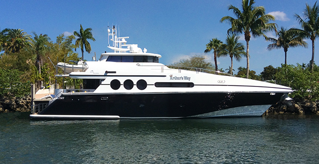Palm Beach International Boat Show 2017 - 87' Oceanfast ARTHUR'S WAY - will display on Ramp 2