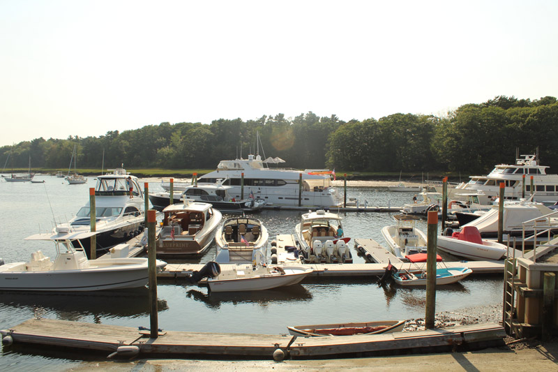 92' Monte Fino TRIPLE NET docked at Chick's Marina in Kennebunkport, Maine