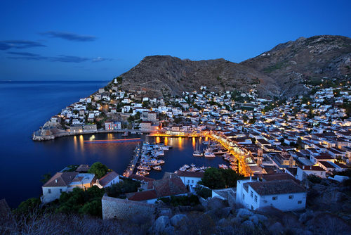 Saronic gulf at night on a Saronic yacht charter