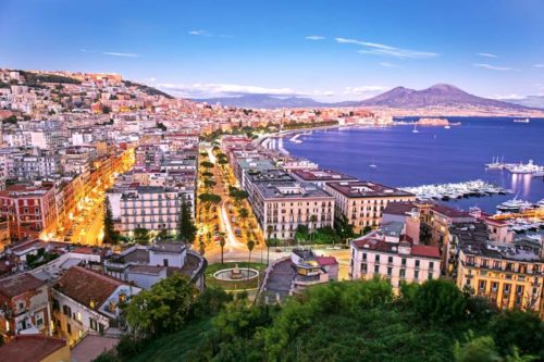 Panoramic view of Naples on Amalfi Coast yacht charter