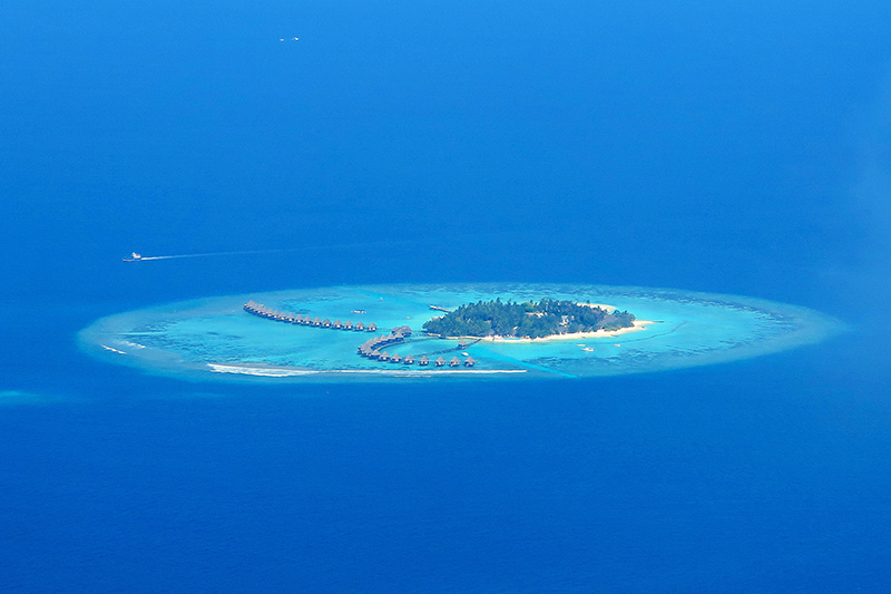 View of an atoll on Maldives yacht charter