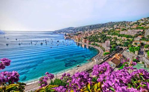 Coast of Monaco on a yacht charter itinerary Cote d'Azur