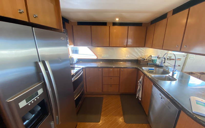 Galley of EQUINOX 81 foot Cheoy Lee yacht for sale