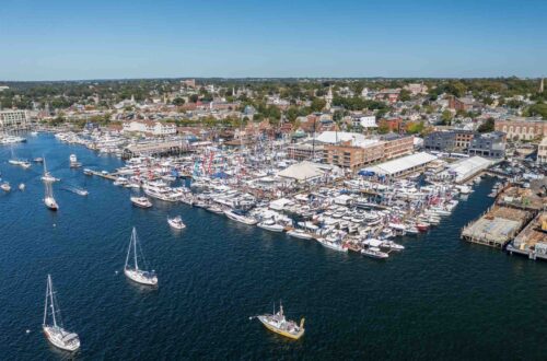 Aerial of the Newport Boat Show.