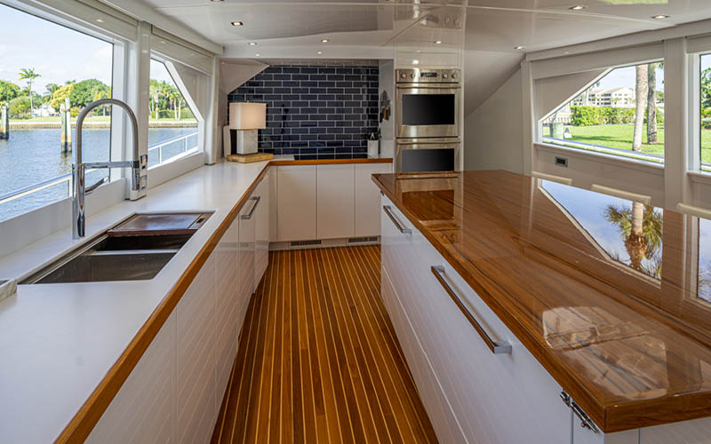 Galley of PATIENCE 96 foot Nordlund yacht for sale