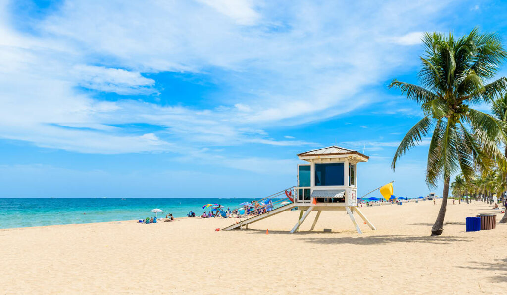 View of the beach in Fort Lauderdale, FL.