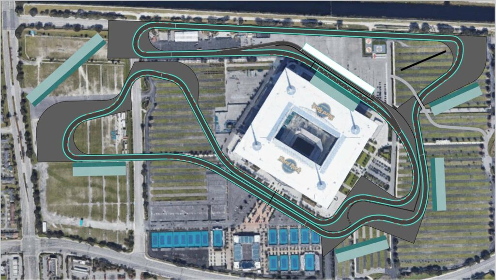 Miami F1 Grand Prix Course Aerial View