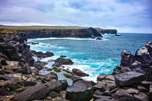 Galápagos Yacht Charter Volcanic rock along the coastline