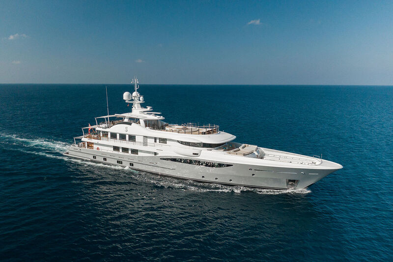 Profile of SERENITY J 180 foot Amels yacht for sale