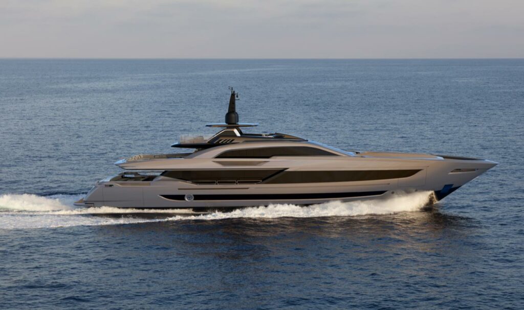 Profile of FAST48 159 foot Baglietto yacht for sale