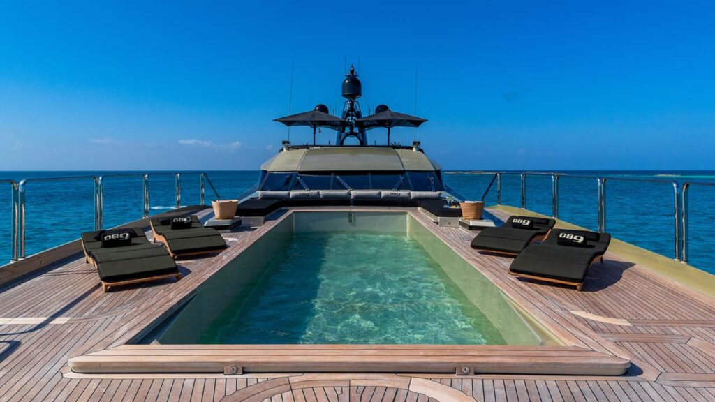 Sundeck of DB9 52m Palmer Johnson yacht for sale