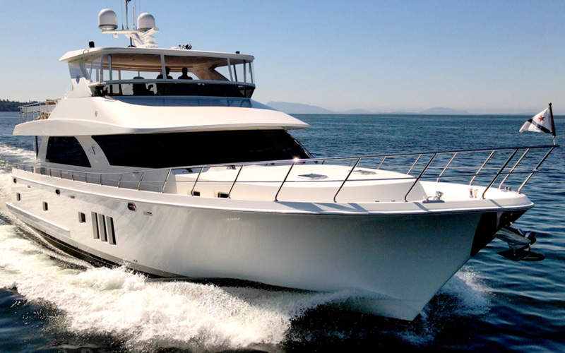 Profile of LODESTAR 78 foot Ocean Alexander yacht for sale Seattle Boats Show