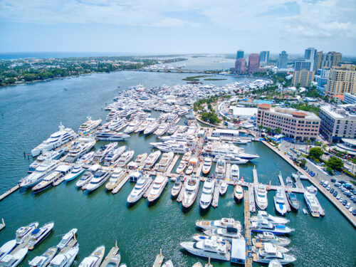 Aerial of the Palm Beach Boat Show
