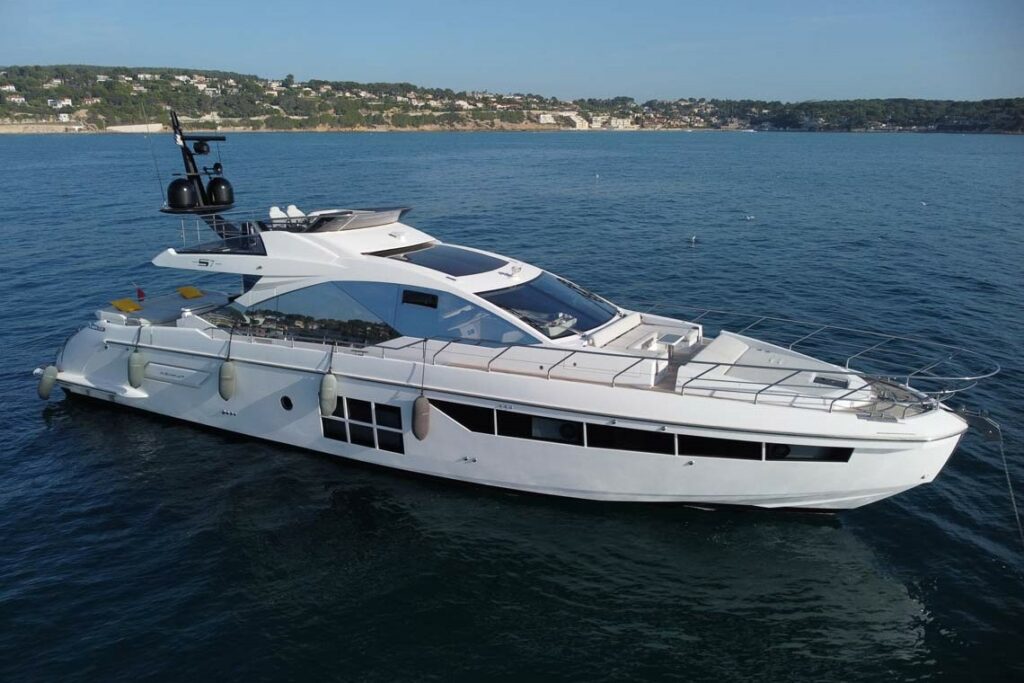 Profile of SHAGMA 70 foot Azimut yacht for sale - Monaco Yacht Show