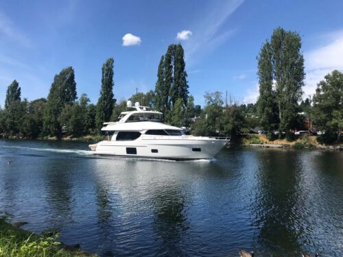 Profile of THRU & THRU 70 Foot Ocean Alexander 70e yacht for sale