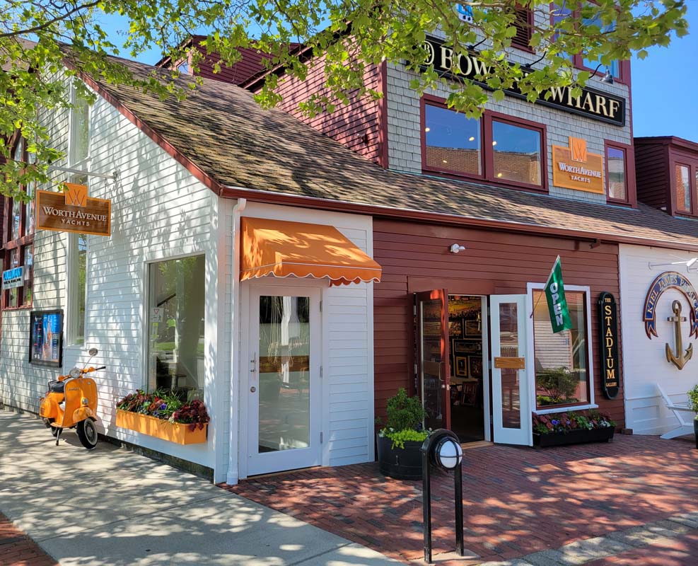 Outside view of Worth Avenue Yachts Newport Office.
