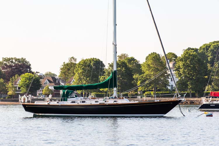 Profile of NIGHT TRAIN, 51 foot Hinckley yacht for sale.