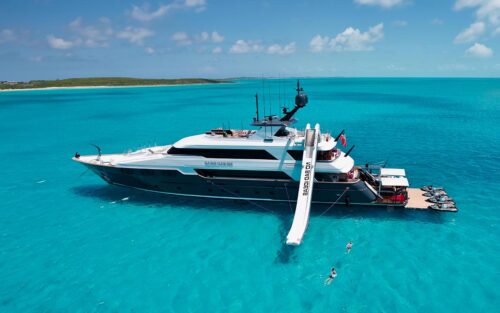 Profile of NO BAD IDEAS, a 160-foot Trinity yacht for sale.