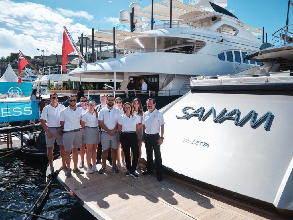 The crew of Palmer Johnson yacht for sale SANAM.