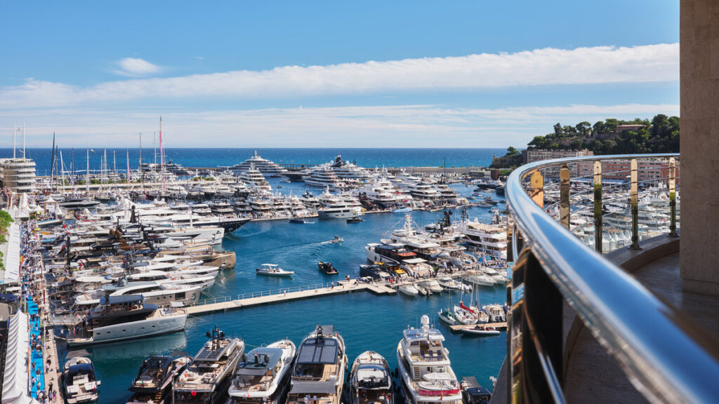 Aerial of the Monaco Yacht Show.