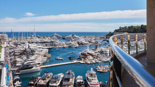 Aerial of the Monaco Yacht Show.