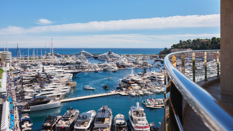 Aerial of the Monaco Yacht Show.