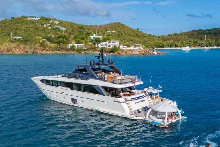 Profile of SWEET VIRGINIA, a 96′ Sanlorenzo yacht for charter in The Bahamas.