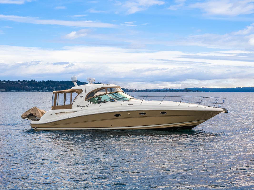 Profile of ABOUT TIME, a 42 foot Sea Ray yacht for sale.