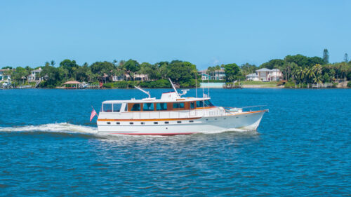 Profile of ABSOLUTE, a 62' Trumpy yacht for sale.