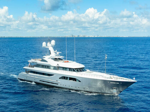 Profile of W, a 189 foot Feadship yacht for sale.