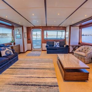 MY LADY ALASKA - Main salon of LADY ALASKA, a 97 foot Broward yacht for charter in Alaska.