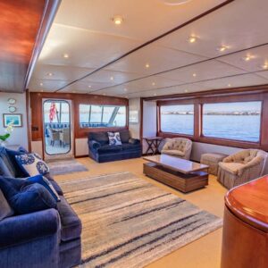 MY LADY ALASKA - Main salon of LADY ALASKA, a 97 foot Broward yacht for charter in Alaska.
