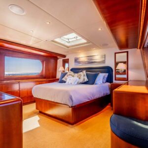MY LADY ALASKA - Owner's stateroom of LADY ALASKA, a 97 foot Broward yacht for charter in Alaska.