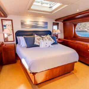 MY LADY ALASKA - Owner's stateroom of LADY ALASKA, a 97 foot Broward yacht for charter in Alaska.