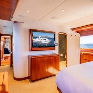 MY LADY ALASKA - Owner's stateroom of LADY ALASKA, a 97 foot Broward yacht for charter in Alaska.
