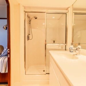 MY LADY ALASKA - Guest ensuite of LADY ALASKA, a 97 foot Broward yacht for charter in Alaska.