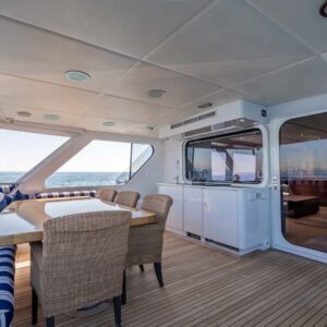 MY LADY ALASKA - Aft deck of LADY ALASKA, a 97 foot Broward yacht for charter in Alaska.