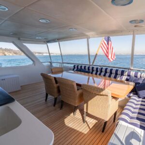 MY LADY ALASKA - Aft deck of LADY ALASKA, a 97 foot Broward yacht for charter in Alaska.