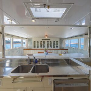 Galley of SOVEREIGN, a 100' Burger yacht for charter in the Dominican Republic.