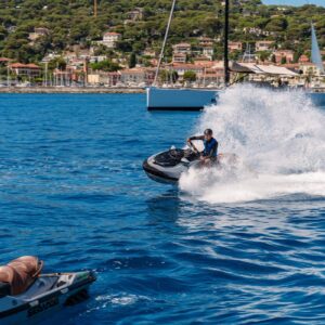 Jetski available on DB9, a 171 foot Palmer Johnson yacht for charter in the Mediterranean.