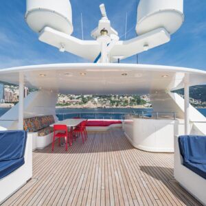 Sundeck of IRAMA, a 137 foot Concept Marine yacht for charter in the Mediterranean.