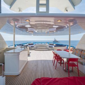 Sundeck of IRAMA, a 137 foot Concept Marine yacht for charter in the Mediterranean.