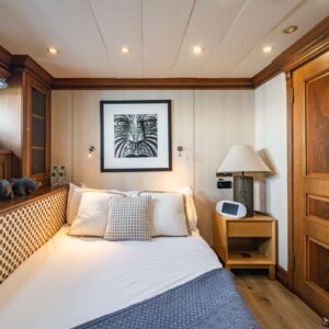 Guest stateroom of IRAMA, a 137 foot Concept Marine yacht for charter in the Mediterranean.