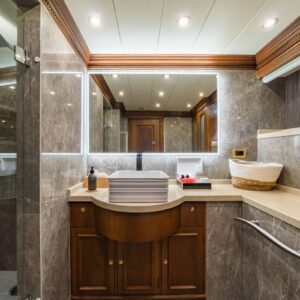Guest ensuite of IRAMA, a 137 foot Concept Marine yacht for charter in the Mediterranean.