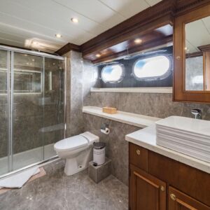 Guest ensuite of IRAMA, a 137 foot Concept Marine yacht for charter in the Mediterranean.