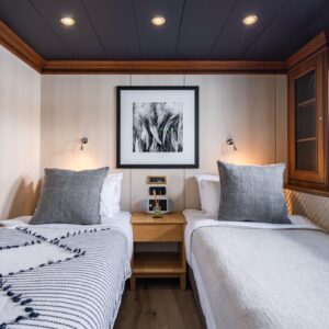 Guest stateroom of IRAMA, a 137 foot Concept Marine yacht for charter in the Mediterranean.