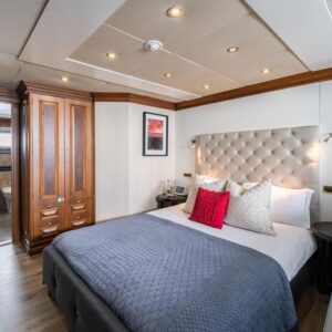 Guest stateroom of IRAMA, a 137 foot Concept Marine yacht for charter in the Mediterranean.